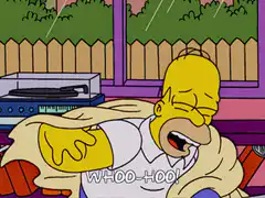 Homer Simpson cheering with WHOO-HOO
