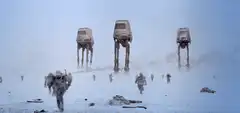 AT-AT walkers firing on Hoth