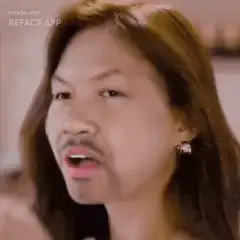 woman with man's face singing