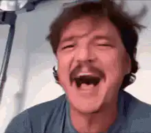 Pedro Pascal laughing and clapping