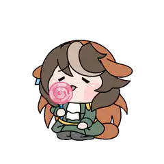 chibi character eating lollipop