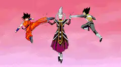 Whis stops Goku and Vegeta's fight