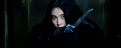 Woman with knife in elevator