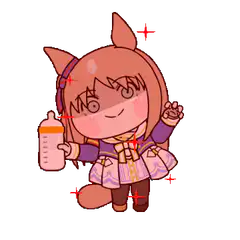 Chibi horse girl with baby bottle color cycle