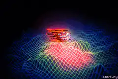retro bitcoin cube on grid