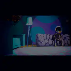 Astronaut sitting on a couch
