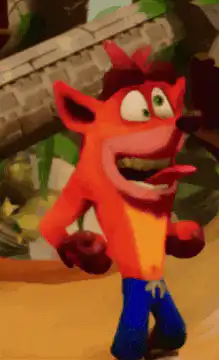 Crash Bandicoot laughing