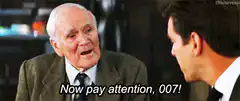Now pay attention, 007!