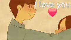 couple hugging with heart