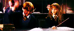 Ron and Hermione in Potions Class