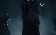 Tall robot with glowing lights