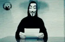 Anonymous character holding paper