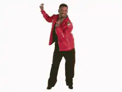 Man in red jacket dancing