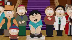 Mr. Garrison poops on the toilet