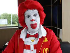Ronald McDonald sticking tongue out