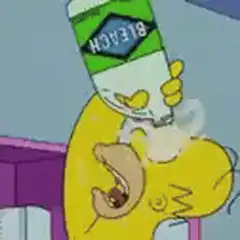 Homer Simpson drinking bleach