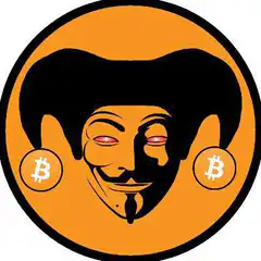 Glowing Bitcoin Guy Fawkes Mask