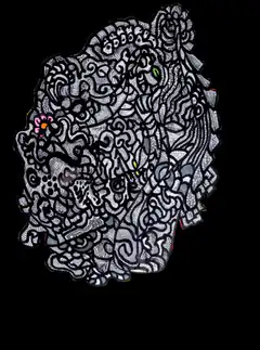 Psychedelic tiger head animation