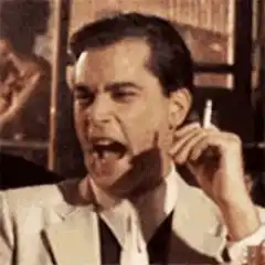 Ray Liotta yelling while smoking