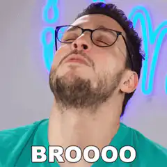 Man tilting head back saying brooooo