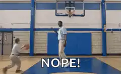 Man says nope to basketball shot