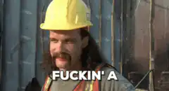 Construction Worker Says Fuckin' A