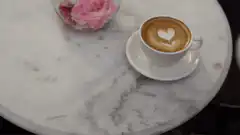 Two lattes with heart latte art
