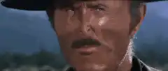 Clint Eastwood and Lee Van Cleef stare down
