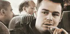 Shawn Hatosy smoking and exhaling