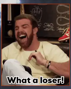 Man laughing and pointing What a loser