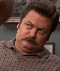 Ron Swanson head shake no