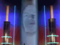 Ghostly face in a tube