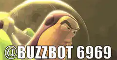 Buzz Lightyear smirking with @BUZZBOT 6969