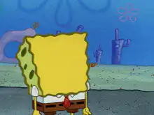 SpongeBob turns around screaming
