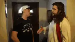 Jesus slaps a guy in the face