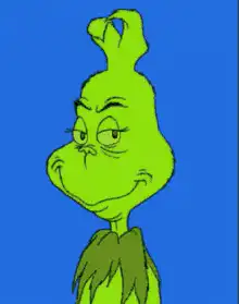 The Grinch smirking and changing expressions