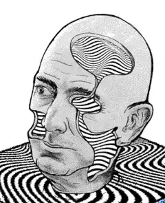 Optical illusion face with color cycling