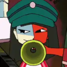 Countryhumans Russia with megaphone