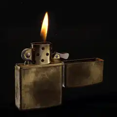 Vintage lighter flame flickering
