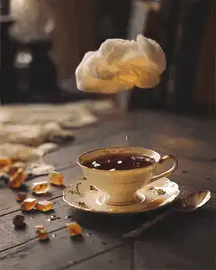 Cloud raining into tea cup