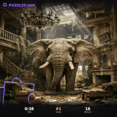 Elephant in ruined mansion puzzle