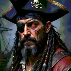 Pirate with glowing red eye