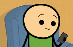 Cartoon man winking at phone