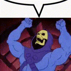 Skeletor flexing muscles