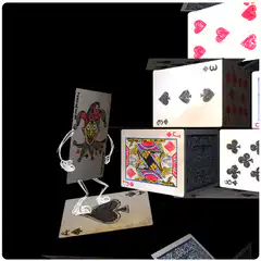 Joker card character dancing