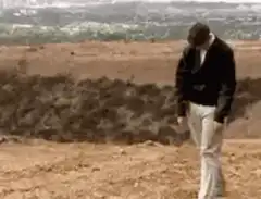 Man walking in slow motion