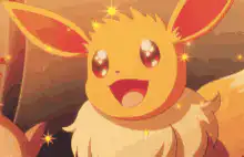 Shiny Eevee with sparkles