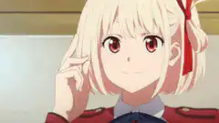 Anime girl winking and pointing