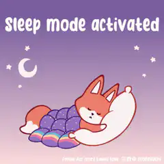 Sleepy fox sleeping with zzz