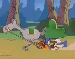 cowboy dragged by horse
